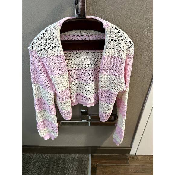 PrettyLittleThing Colorblock Pink & Creme Cardigan Size XXL - Picture 1 of 6